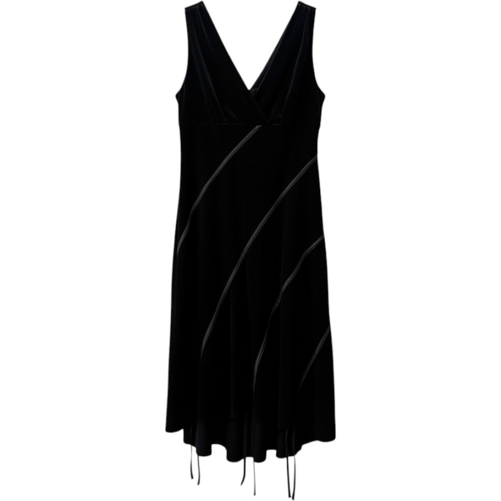 Vintage Robbie Bee Womens Velvet Whimsigoth Midi Dress Size 6 Black Fairy Grunge